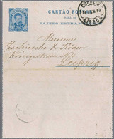 Portugal, 1890, For Leipzig - Lettres & Documents