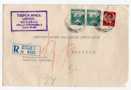 1937. KINGDOM OF YUGOSLAVIA,SERBIA,KOSOVO,TREPČA MINES BELGRADE OFFICE COVER TO STATE COUNCIL,AR,ACKNOWLEDGED,RECORDED - Cartas