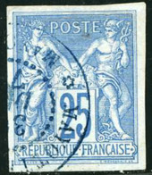COLONIES GENERALES N°35 Sage 25c Bleu Obl Càd MAYOTTE ET DEP * MAYOTTE TB Timbre - Used Stamps