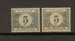 Belgie - Belgique Ocb Nr :  TX32 * MH V Streep Voor B + Vergelijking (zie Scan ) - Briefmarken