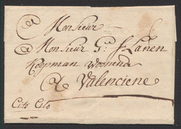 A Examiner - LSC + Cachet En Creux Peu Lisible, Manuscrit "cito Cito" > Coopman à Valenciennes (France). - 1714-1794 (Pays-Bas Autrichiens)