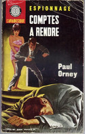 Comptes à Rendre Par Paul Orney - Arabesque Espionnage N°368 (illustration ; Jef De Wulf ) - Editions De L'Arabesque