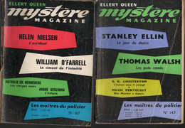 Lot 2 Livres  Mystère Magazine  N: 147 & 167 - De Ellery Queen - Années 1960 Et 1961 - Jacquier, Ed.