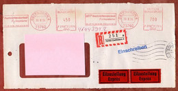 Briefvorderseite, Einschreiben, Expres, Francotyp-Postalia F21-7516, Veit, 700 Pfg, Ostfildern 1994 (1467) - Poststempel - Freistempel