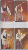 LITHUANIA 2000 NATIONAL COSTUMES WOMEN OF AUKSTAITIJA ZEMAITIJA SUVAIKIJA DZUKIJA FULL SET OF 4 CARDS - Lituanie