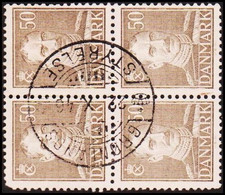 1946. Christian X. 4-block 50 Øre. GRØNLANDS STYRELSE 22. X. 46 (Michel DK 276) - JF411004 - Usado