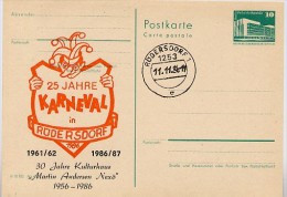 DDR P84-17b-86 C147-b Postkarte Zudruck KARNEVAL RÜDERSDORF 1986 - Postales Privados - Nuevos