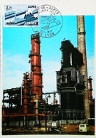 ► Industrie Siderurgie Metallurgie En Rhone Alpes   -  Steel Industry Metallurgy    (Lyon 1977)  Carte Maximum Card - Usines & Industries