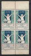 Vignette  "contre La Tuberculose" 1928-1929 Vivre   Bloc De 4 Neufs * * B/ TB    Le Moins Cher Du Site ! ! ! - Antituberculeux