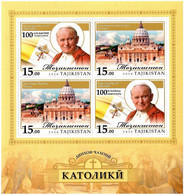 Tajikistan 2020 . Christianity – Catholicism, Pope John Paull II. M/S Of 4 - Tadjikistan