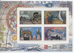 Bloc Feuillet Canada 4 Timbres Neufs "Exploration Du Canada" Scott 1107b - Blocs-feuillets