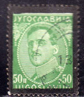 YUGOSLAVIA JUGOSLAVIA 1934 KING ALEXANDER RE ROI 50p USED USATO OBLITERE' - Gebraucht