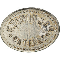 Jeton, FRENCH GUIANA, Cayenne, F. Tanon Et Cie, 20 Centimes, C. 1928, TTB, Zinc - Monétaires / De Nécessité