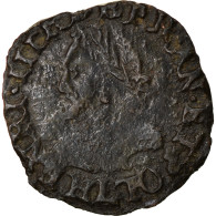 Monnaie, France, Henri III, Double Tournois, 1580, Bayonne, TB+, Cuivre - 1574-1589 Hendrik III