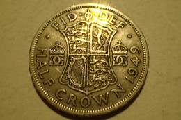 1949 - Grande Bretagne - Great Britain - HALF CROWN, GEORGE VI, KM 879 - K. 1/2 Crown