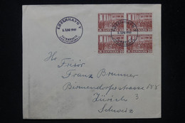 DANEMARK - Enveloppe De Copenhague Pour La Suisse En 1949, Affranchissement En Bloc De 4 - L 81386 - Lettres & Documents