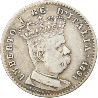 Monnaie, Eritrea, Umberto I, Lira, 1891, Roma, TTB, Argent, KM:2 - Eritrea