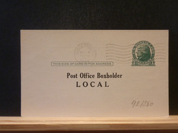 92/250 POSTAL CARD  PIQUAGE RECTO/VERSO - 1921-40