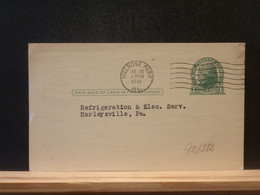 92/252 POSTAL CARD  PIQUAGE VERSO - 1921-40