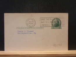 92/253 POSTAL CARD  PIQUAGE VERSO - 1921-40