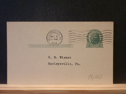 92/263 POSTAL CARD  PIQUAGE VERSO 1934 - 1921-40