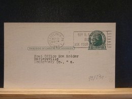 92/271   POSTAL CARD  PIQUAGE VERSO - 1921-40