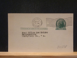 92/278   POSTAL CARD  PIQUAGE VERSO - 1921-40