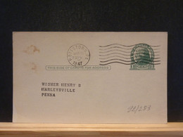 92/283   POSTAL CARD  PIQUAGE VERSO - 1921-40