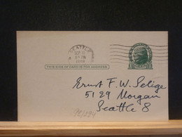 92/294   POSTAL CARD USA VERSO PIQUAGE PRIVE - 1941-60