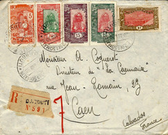 1930- Enveloppe RECC. De DJIBOUTI Affr. Petites Valeurs à  1,50 F - Storia Postale