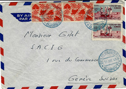 1949- Enveloppe Par Avion De Djibouti Pour La Suisse -affr. à 23,00 F - Lettres & Documents