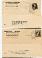 1953 2 Kaarten Van Capsuleries Et Laminoirs Chaudfontaine SA - Met Speciale Stempel Jicht Rheuma Bronnen Sources Etc.... - Other & Unclassified