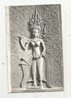 Cp, CAMBODGE , DETAIL D'UNE DEVATA , ANGKOR VAT , Vierge , Arts , Sculpture - Cambodge