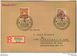1948, MÜNCHEN, Esperato-Kongress, Sonder-R-Zettel - Lettres & Documents