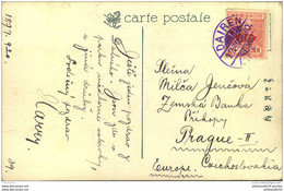 1920, Picture Postcard Sent With 4 Sen And DAIREN I.J.P.O. Postmark To Prague. - 1932-45 Manchuria (Manchukuo)