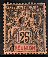 RÉUNION 1892 - Canceled - YT 39 - 25c - Gebraucht