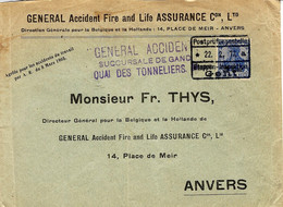 1917- Enveloppe  Affr. 20 Pf. Oblit. Rect. ETTAPEN - INSPEICTION  / GENT  Pour Anvers - OC26/37 Territoire Des Etapes