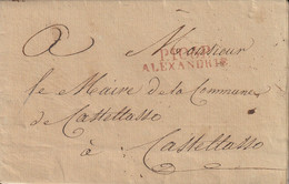 Département Conquis Marque Postale Avec Correspondance  P106P / ALEXANDRIE 1807 - 1792-1815: Départements Conquis