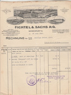 Facture Illustrée 26/5/1925 FICHTEL & SACHS  Präzisions Kugel Lager Werke SCHWEINFURT  Allemagne Moyeux Torpedo - 1900 – 1949