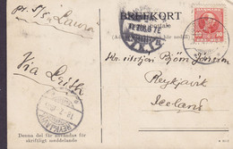 PPC Hälsning Från Kullen Sockertoppen Brotype Ia KJØBENHAVN Ø 1906 Pr. S/S 'Laura' To Björn Jönsson REYKJAVIK Iceland - Lettres & Documents