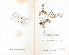 91 - BRETIGNY Sur ORGE -  Menu Du Banquet Officiel Du Cinquantenaire Du C.S.B.   ( 4 Pages 16 Cm X 10 Cm ) - Menükarten