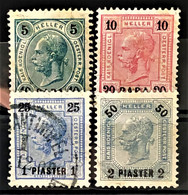 AUSTRIAN POST IN LEVANTE 1901 - MNH/canceled - ANK 39-42 - Complete Set! - Neufs