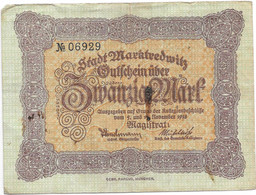 Marktredwitz  20  Mark   5/11/1918      351.4a - [11] Emisiones Locales