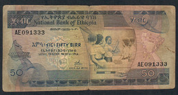 ETHIOPIA P33a 50 BIRR 1976 #AE  Signature 2   VG-F Only 1 P.h. - Etiopía