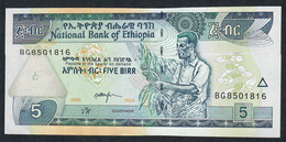 ETHIOPIA P47c 5 BIRR 2000 #BG Signature 7    AU-UNC. - Etiopía