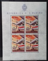 SAINT-MARIN POSTE AERIENNE POSTA AEREA N° 137 En Feuillet De 4 Timbres COTE 38 € NEUFS ** MNH AVIONS DART - Airmail