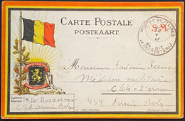 Belgique Carte En Franchise POSTES MILITAIRES BELGIQUE Du 22 Mai 1917 Pour Arnié TTB - Armada Belga