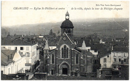 Delcampe - 42 CHARLIEU - Eglise St-Philibert Et Centre De La Ville Depuis La Tour De Philippe Auguste - Charlieu