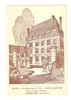 Delcampe - CPA Pub 76 ROUEN Rue Beauvoisine N°107 Hôtel Louis XIII Pension Famille Restaurant  Lemercier Propriétaire Illustration - Rouen