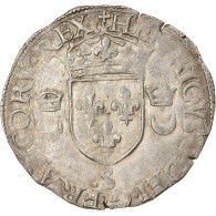 Monnaie, France, Henri II, Douzain Aux Croissants, 1555, Troyes, TTB, Billon - 1547-1559 Hendrik II